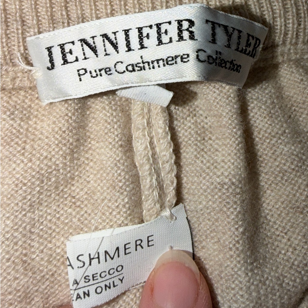 100% Cashmere Tan Straight Leg Women's Knit Pants Size M - Picture 4 of 5